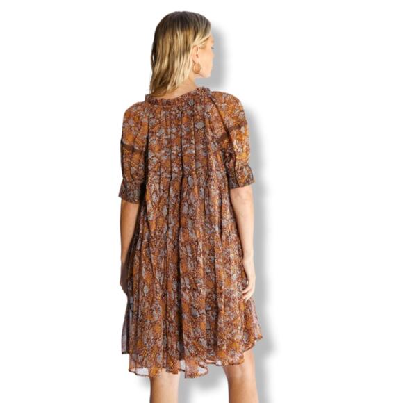 Patrons of Peace Snake Print Oversize Baby Doll Dress Size M - Picture 15 of 16